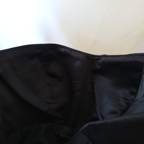 NWT BILL LEVKOFF Satin Strapless Pocketed Empire Waist Evening Dress SZ 6 Black - Picture 6 of 13